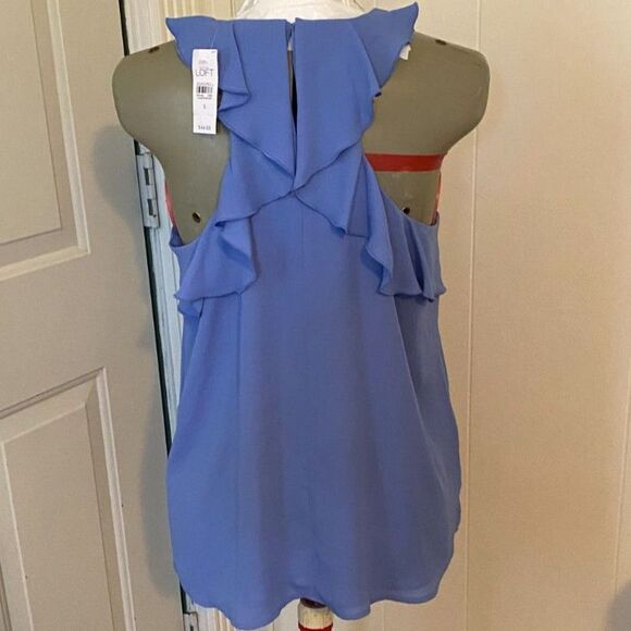 NWT Loft Sleeveless Scoop Neck Ruffled Back Top Size S - Picture 4 of 6